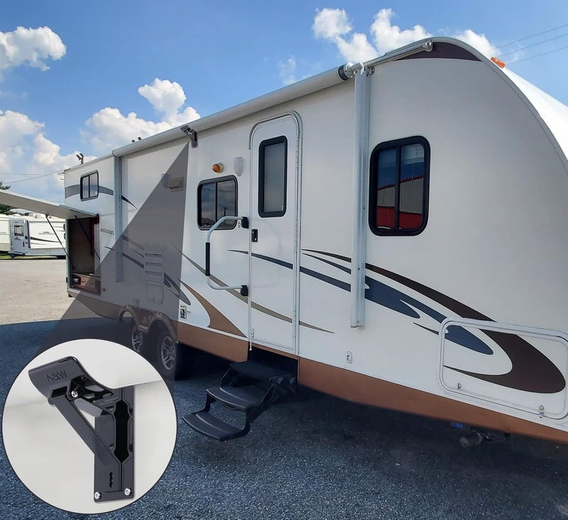 Piwerod RV Awning Support Roller Cradle Center Support for RV Camper Awning, Black - Image 2